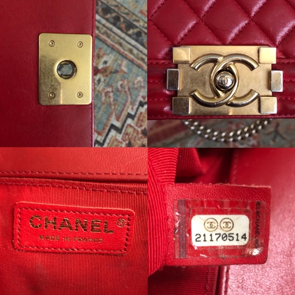 SOLD**Chanel Boy Flap Quilted Lambskin Medium Red - Picture 12 of 12
